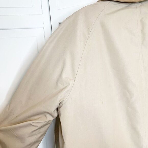 Jos A. Banks Vintage Tan Trench Coat Zip in Wool Liner and Button Collar 40 Long - Picture 15 of 15